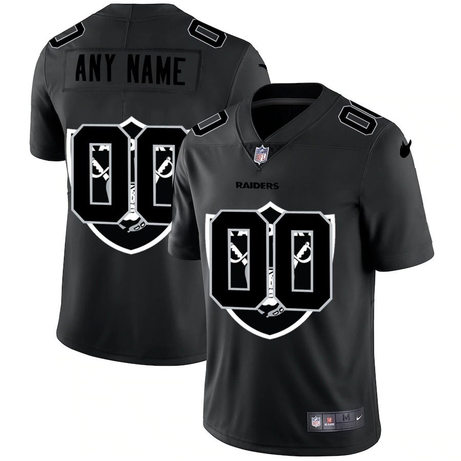 Wholesale Las Vegas Raiders Custom Men Nike Team Logo Dual Overlap Limited NFL Jersey Black